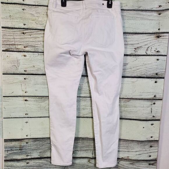 Cabi White Skinny Jeans Size 12 Women's Stretch Cotton Blend Pants Style #6073 - Picture 4 of 8